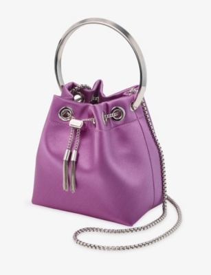 JIMMY CHOO: Bon Bon Satin Top-Handle Bag