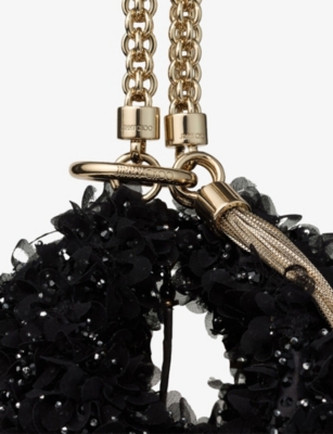 JIMMY CHOO: Callie Petal-Embroidered Satin Clutch Bag