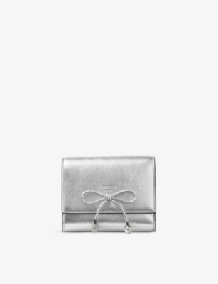 JIMMY CHOO: Marinda Metallic Compact Leather Wallet