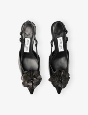 JIMMY CHOO: Mimmi Slingback 50 Leather Heels