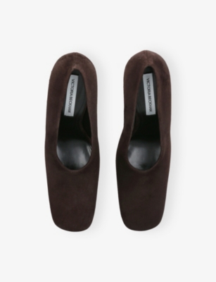 VICTORIA BECKHAM: Square-Toe 100 Suede Pumps