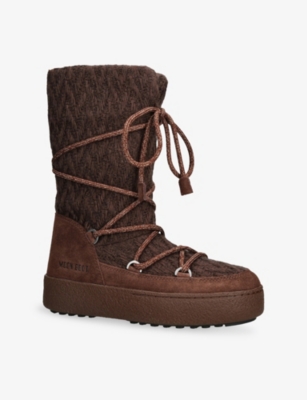 Moon Boot Womens  X Guest In Residence Knitted Boots In Brown
