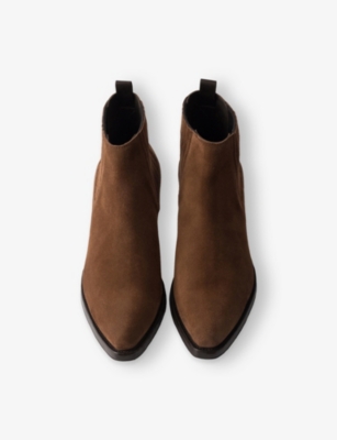 Prada 55mm Elasticated-gusset Suede Chelsea Boots In Brown