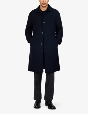 PERCIVAL: Classic-Collar Straight-Fit Wool Blend Car Coat