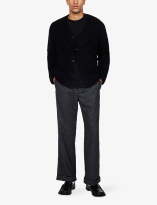 PERCIVAL: White Glove Mohair Wool Blend Cardigan