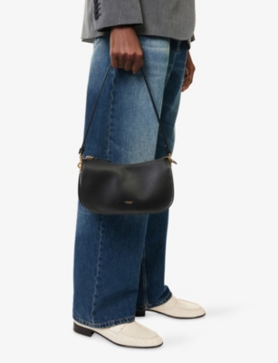 Coach Womens  Waverly Structured Leather Shoulder Bag In Black