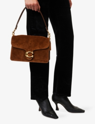COACH: Tabby Two-Compartment Leather-Suede Shoulder Bag