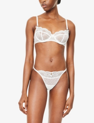 Lounge Womens White Adelyn Balcony Lace Bra In White