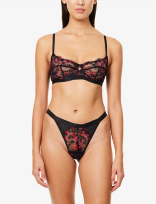 LOUNGE UNDERWEAR: Printed Entice Lace Thong