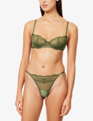 Lounge Womens  Underwear Brianna Lace G-string In Green