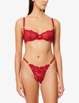 Lounge Womens  Underwear Adore Balcony Lace Bra In Red