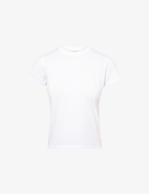 Frame Womens White The Baby Short-sleeves Cotton-jersey T-shirt Xs