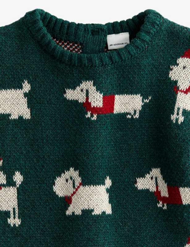 Graphic-Print Long-Sleeves Knitted Jumper 4 Months - 2 Year