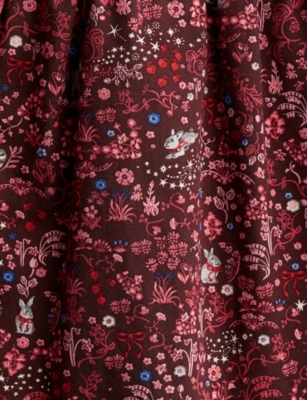 H&m Adorables Floral-print Ruffled-neckline Cotton Dress 3-10 In Multi