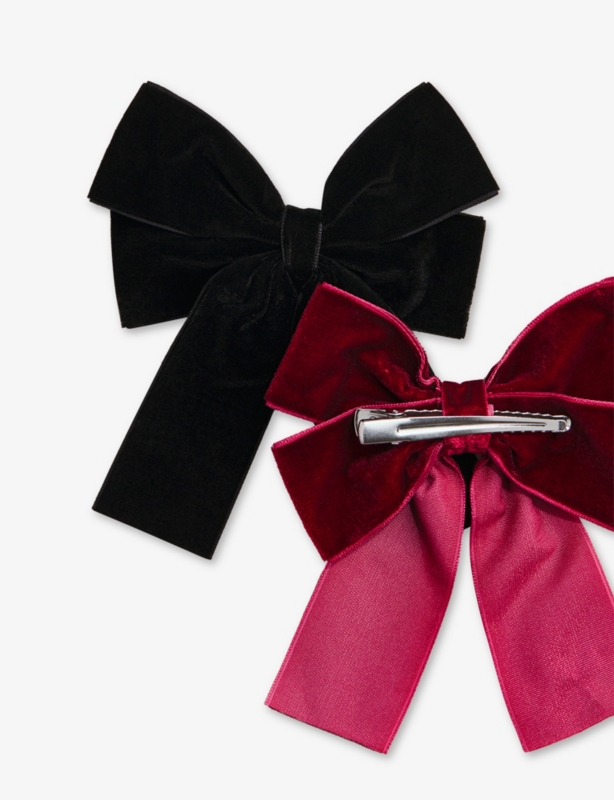 Pack of Two Velvet Bow Hair Clips