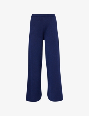 LOUNGE UNDERWEAR: Logo-Plaque Wide-Leg Knit Trousers