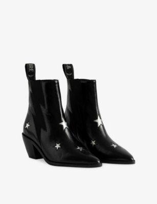 ZADIG&VOLTAIRE: Tyler Stars Leather Heeled Ankle Boots