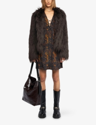 ZADIG&VOLTAIRE: Ramela Graphic-Print Silk Mini Dress