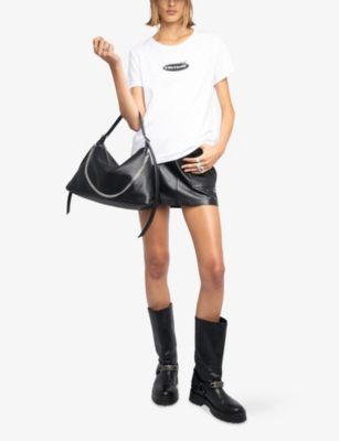 Zadig & Voltaire Womens Alys Logo-print Cotton-jersey T-shirt White In White