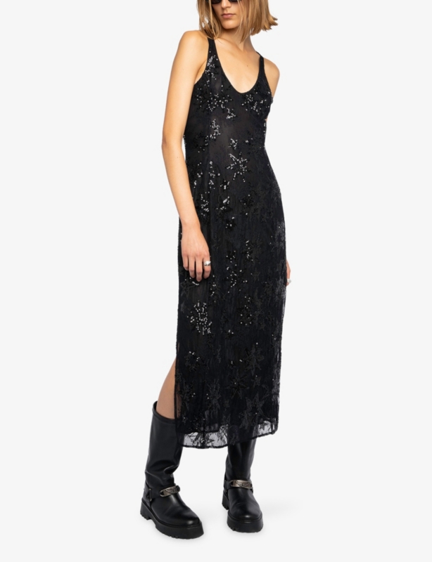 Rarysa Star-Embroidered Woven Midi Dress