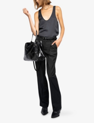 ZADIG&VOLTAIRE: Puros Shimmer Stretch Wool-Blend Trousers