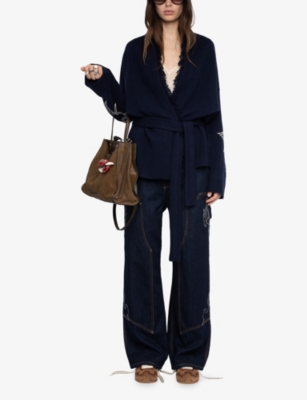 ZADIG&VOLTAIRE: Alpa Graphic-Print Wool And Cashmere-Blend Coat