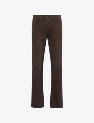 Tom Ford Mens Dark Chocolate Straight-fit Cotton Cord Trousers In Brown