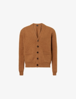 TOM FORD: Brushed V-Neck Wool-Blend Cardigan