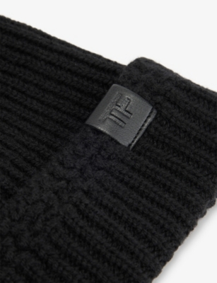 TOM FORD: Branded-Tab Ribbed Cashmere Beanie Hat