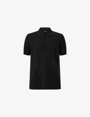 TOM FORD: Short-Sleeve Piquet Cotton-Blend Polo Shirt