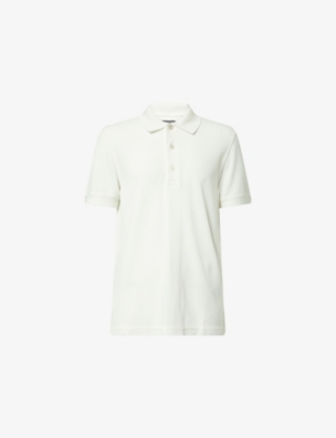 TOM FORD: Short-Sleeve Piquet Cotton-Blend Polo Shirt