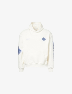 THE COUTURE CLUB: Motion Blurred-Emblem Cotton-Jersey Hoodie