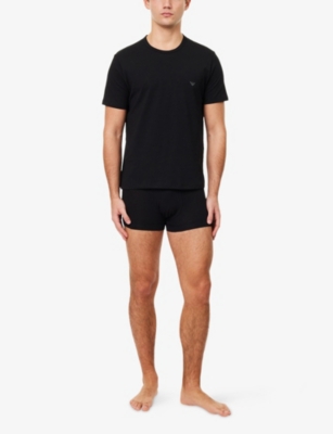 Emporio Armani Set T-shirt In Cotone Stretch Nero Uomo In Black