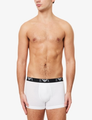 EMPORIO ARMANI: Branded-Waistband Pack Of Three Cotton-Jersey Boxer Briefs