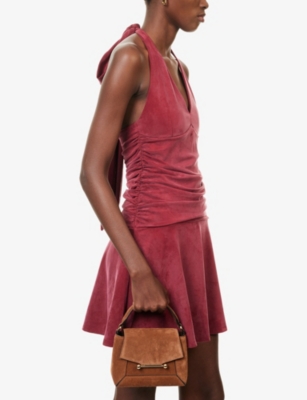 STRATHBERRY: Mosaic Nano Suede Top Handle Bag