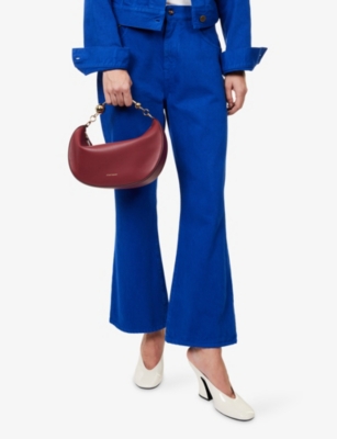 STRATHBERRY: Crescent Moon Mini Leather Top-Handle Bag