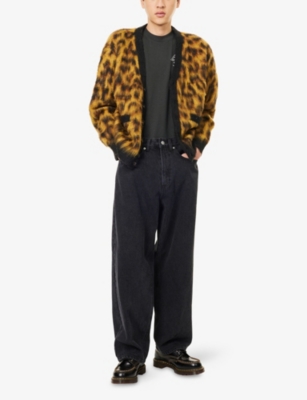 OBEY: Patron Leopard-Pattern Brushed Wool-Blend Cardigan