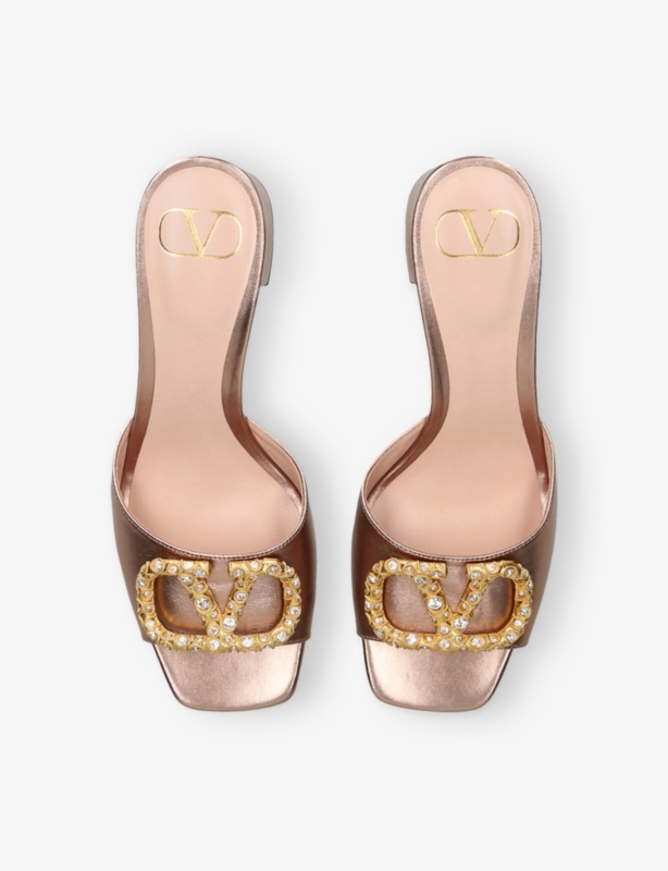 VLogo 60 Metallic Leather Mules