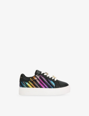 Kurt Geiger Mult/other Kids' Mini Laney Charm Leather Trainers Eur 30 / 12 Uk In Multi