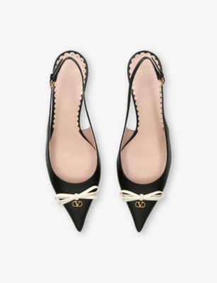 Valentino Garavani Leather Bepointy Slingback Heels 45 In Multi