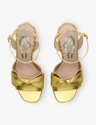 VALENTINO GARAVANI: Bowow 95 Metallic Leather Heeled Sandals