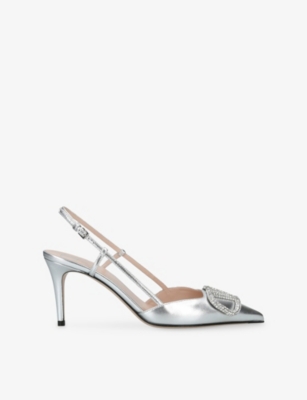 Womens Valentino Garavani Vlogo Signature 80 Slingback Leather Heels