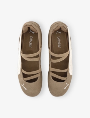 Puma Womens Speedcat Ballet Suede Trainers Prairie Tan Warm White Eur 41.5 / 8.5 Uk In Brown