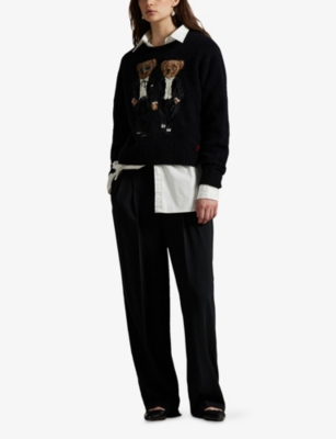 Polo Ralph Lauren Row Sweather With Logo In Black