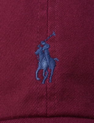 Polo Ralph Lauren Womens  Logo-embroidered Cotton Baseball Cap In Burgundy