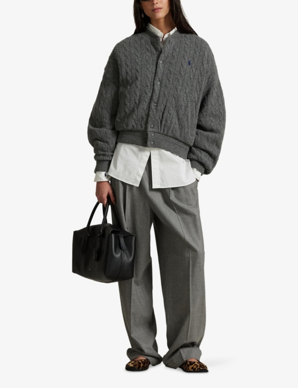 Relaxed-Fit Cable-Knitted Wool and Cashmere Jacket
