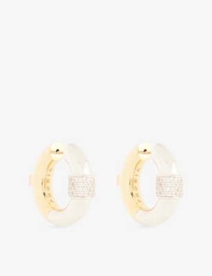 PHORIA: Powerplay Dual-Tone 18ct Gold-Vermeil Plated Sterling-Silver Hoop Earrings