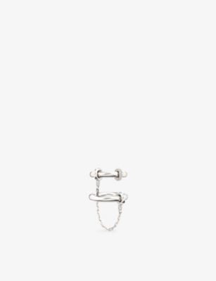 PHORIA: Hookup Sterling-Silver And Topaz Chain Ring
