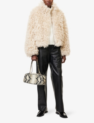 Samsoe & Samsoe Womens Pumice Stone Samedda Teddy Woven Bomber Jacket In Metallic