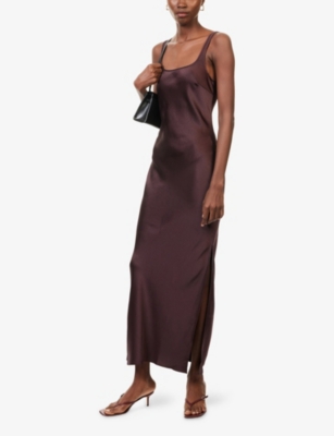 Samsoe & Samsoe Womens Samsoe Samsoe Sunna Shoulder-straps Woven Midi Dress In Burgundy